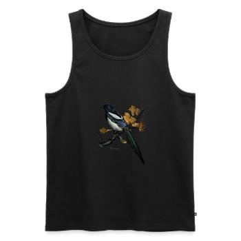 elster - Männer Premium Bio Tank Top - Schwarz - Vorne - AI Model Male 178 light (178cm)