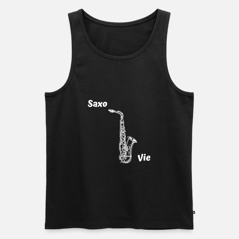 Saxo Leben - Männer Premium Bio Tank Top - Schwarz