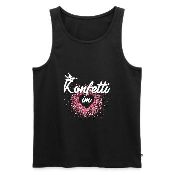 Konfetti im Herzen Fasching Karneval Konfetti - Männer Premium Bio Tank Top - Schwarz - Vorne - Michal (187cm)