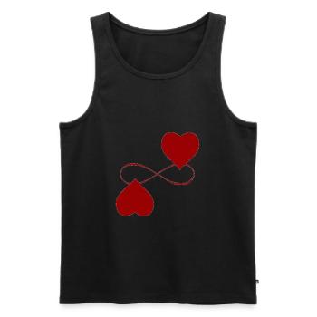 two infinite heart - Men's Premium Organic Tank Top - black - Front - AI Model Male 178 light (178cm)