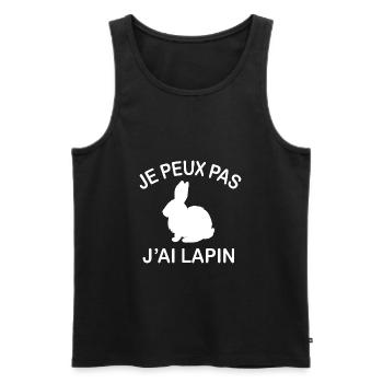 Je Peux Pas J'ai Lapin - Débardeur bio Premium Homme - noir - Devant - Michal (187cm)