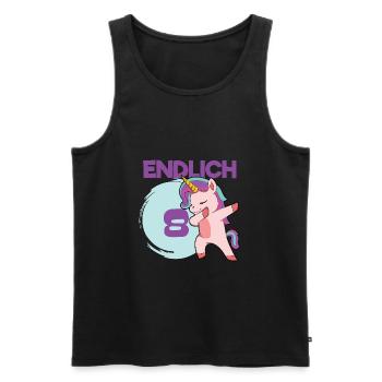 Endlich 8 Dabbing Einhorn - Männer Premium Bio Tank Top - Schwarz - Vorne - Michal (187cm)