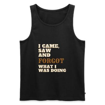 "I came, saw and forgot what i was doing" Design - Men's Premium Organic Tank Top - black - Front - AI Model Male 178 light (178cm)