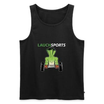 Lauchsports Lauch Sport Fitness Fitnessstudio Gym - Männer Premium Bio Tank Top - Schwarz - Vorne - Michal (187cm)