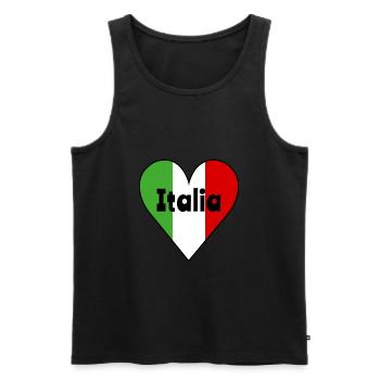 Italien im Herz - Männer Premium Bio Tank Top - Schwarz - Vorne - Michal (187cm)