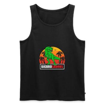Big Bro Saurus - Männer Premium Bio Tank Top - Schwarz - Vorne - AI Model Male 178 light (178cm)