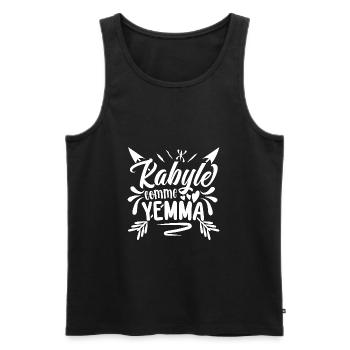 Kabyle comme yemma - Débardeur bio Premium Homme - noir - Devant - Michal (187cm)
