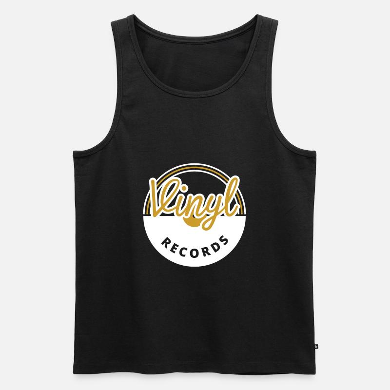 Schallplatten - Männer Premium Bio Tank Top - Schwarz