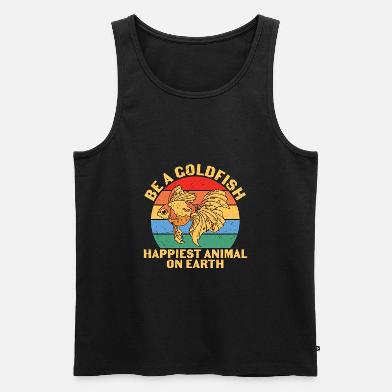 Sei ein Goldfisch glücklichstes Tier - Männer Premium Bio Tank Top - Schwarz