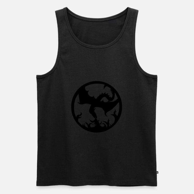 Dragon Fire - Männer Premium Bio Tank Top - Schwarz