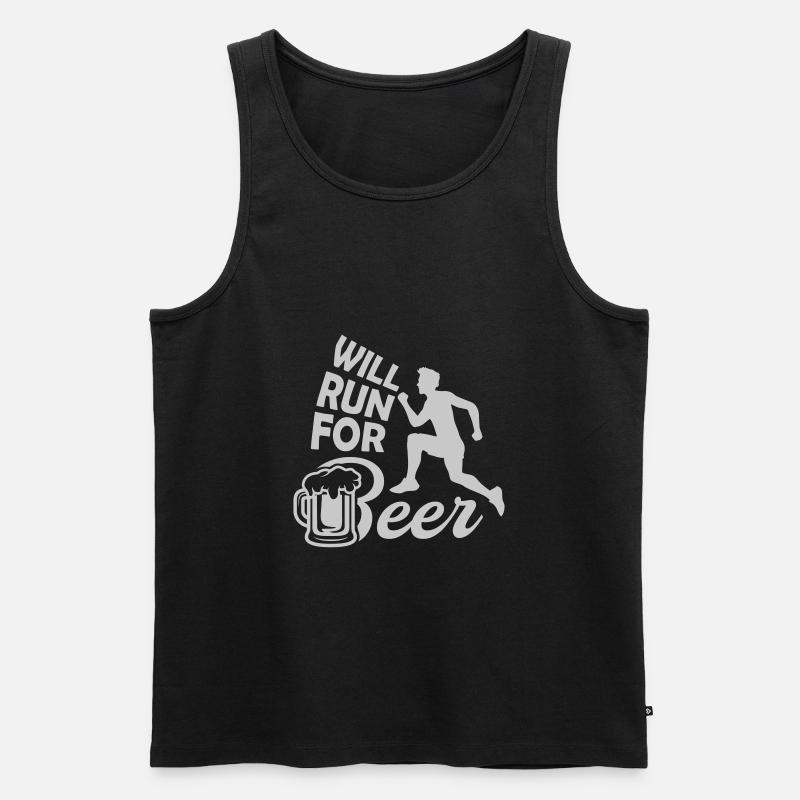 Spruch Beer Run - Männer Premium Bio Tank Top - Schwarz