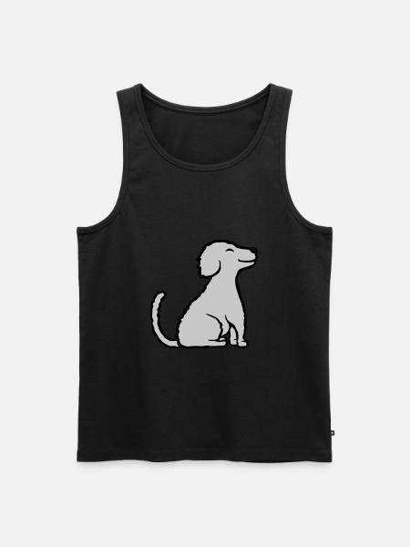 Happy seated good dog - Men's Premium Organic Tank Top - black