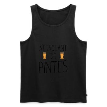 Attaquant de pintes cadeau humour bière football - Débardeur bio Premium Homme - noir - Devant - Michal (187cm)