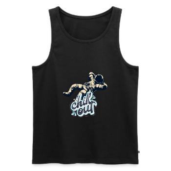 Chilling astronaut - Männer Premium Bio Tank Top - Schwarz - Vorne - Michal (187cm)