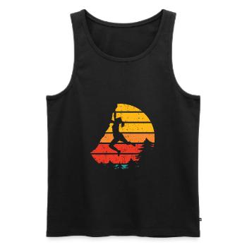 Bouldering Rock Climbing - Men's Premium Organic Tank Top - black - Front - AI Model Male 178 light (178cm)