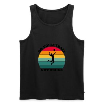 Do Volleyball Not Drugs - Débardeur bio Premium Homme - noir - Devant - AI Model Male 178 light (178cm)