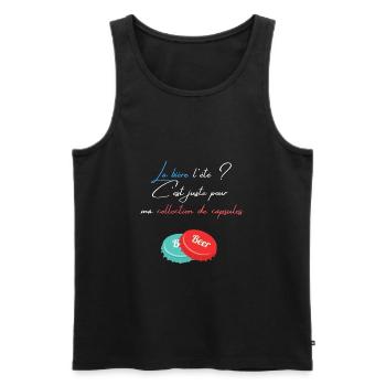 La bière l'été? - Débardeur bio Premium Homme - noir - Devant - Michal (187cm)