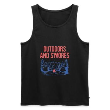 Outdoors and S'mores Camping Foodie Camper Food - Männer Premium Bio Tank Top - Schwarz - Vorne - Michal (187cm)