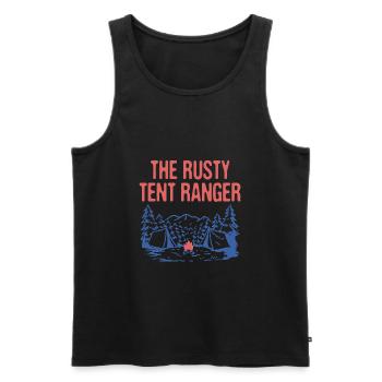 Le Rusty Tent Ranger Camping Friends Camper - Débardeur bio Premium Homme - noir - Devant - Michal (187cm)