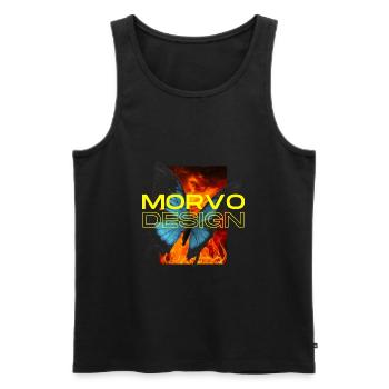 Morvo Design - Fire Morpho - Männer Premium Bio Tank Top - Schwarz - Vorne - AI Model Male 178 light (178cm)