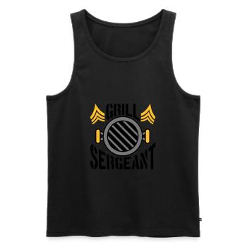 BBQ Grill Sergeant Barbecue Party - Men's Premium Organic Tank Top - black - Front - AI Model Male 178 light (178cm)