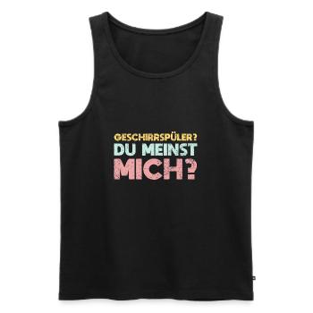 Geschirrspüler? Du Meinst Mich? - Männer Premium Bio Tank Top - Schwarz - Vorne - Michal (187cm)