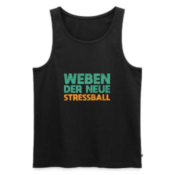 Weben - Der Neue Stressball - Männer Premium Bio Tank Top - Schwarz - Vorne - AI Model Male 178 light (178cm)
