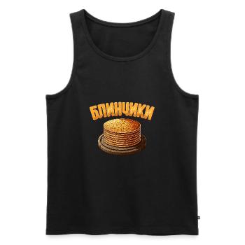 Blini russische Pfannkuchen Russland Crepes Russen - Männer Premium Bio Tank Top - Schwarz - Vorne - Michal (187cm)