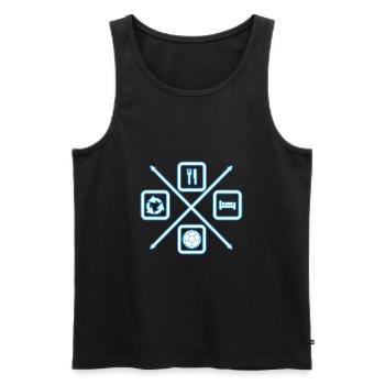 The life cycle of a handball player, Handball - Men's Premium Organic Tank Top - black - Front - AI Model Male 178 light (178cm)