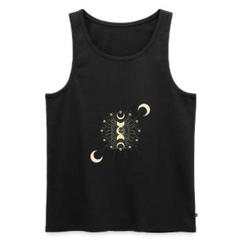 LUNE ÉTOILES TAROT CARTE - Débardeur bio Premium Homme - noir - Devant - AI Model Male 178 light (178cm)