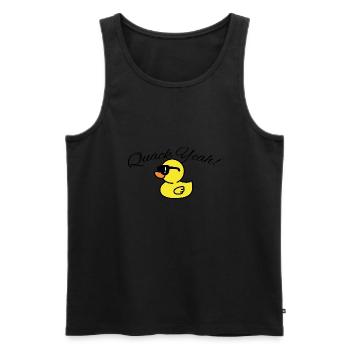 Womens Quak Yeah Funny Duck - Männer Premium Bio Tank Top - Schwarz - Vorne - Michal (187cm)