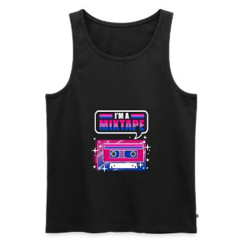 Im A Mixtape Bi Pride - Männer Premium Bio Tank Top - Schwarz - Vorne - AI Model Male 178 light (178cm)