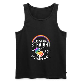 I May Be Straight But I Don't Hate LGBT Geschenk - Männer Premium Bio Tank Top - Schwarz - Vorne - AI Model Male 178 light (178cm)