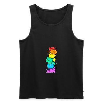 Gay Pride Katzen - Männer Premium Bio Tank Top - Schwarz - Vorne - AI Model Male 178 light (178cm)