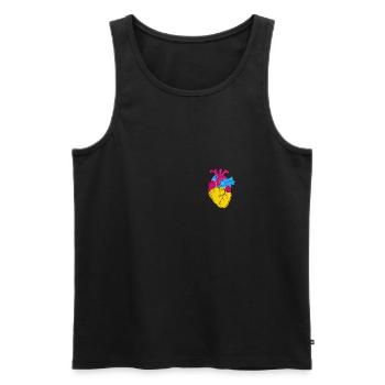 Pan Pride Heart Gift Pansexual - Men's Premium Organic Tank Top - black - Front - AI Model Male 178 light (178cm)