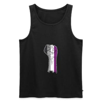 Asexual Faust Ace Pride - Men's Premium Organic Tank Top - black - Front - AI Model Male 178 light (178cm)