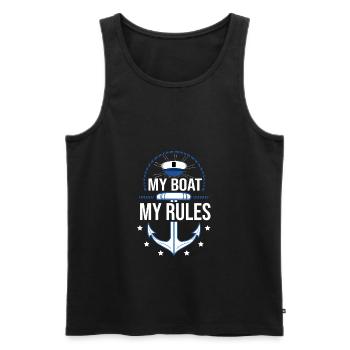 My Boat My Rules Gift Boat Owners - Men's Premium Organic Tank Top - black - Front - AI Model Male 178 light (178cm)