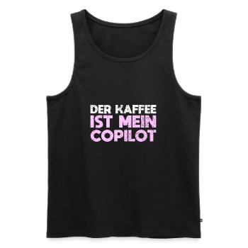 Der Kaffee Ist Mein Copilot - Männer Premium Bio Tank Top - Schwarz - Vorne - AI Model Male 178 light (178cm)