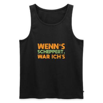 Wenn's Scheppert, War Ich’s - Männer Premium Bio Tank Top - Schwarz - Vorne - AI Model Male 178 light (178cm)