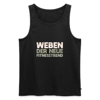 Weben - Der Neue Fitnesstrend - Männer Premium Bio Tank Top - Schwarz - Vorne - AI Model Male 178 light (178cm)
