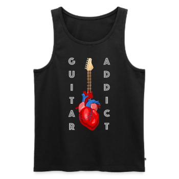 | addicted to guitars Guitar, Music, Music School - Men's Premium Organic Tank Top - black - Front - Michal (187cm)