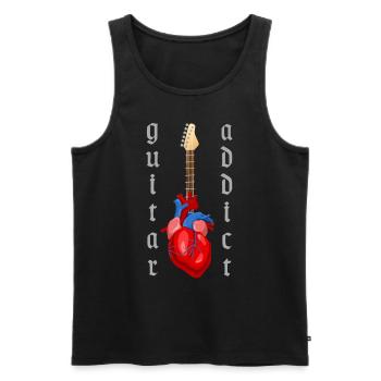 | addicted to guitars Guitar, Music, Music School - Men's Premium Organic Tank Top - black - Front - Michal (187cm)