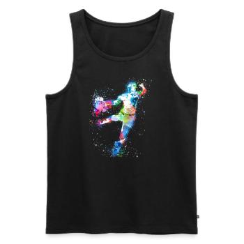 Handball, handballer, Beachhandball,aquarell - Männer Premium Bio Tank Top - Schwarz - Vorne - Michal (187cm)