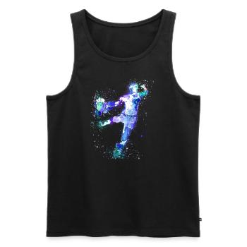 Handball, handballer, Beachhandball,aquarell - Männer Premium Bio Tank Top - Schwarz - Vorne - Michal (187cm)