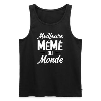 Cadeau Mémé Meilleure Mémé du Monde - Débardeur bio Premium Homme - noir - Devant - Michal (187cm)