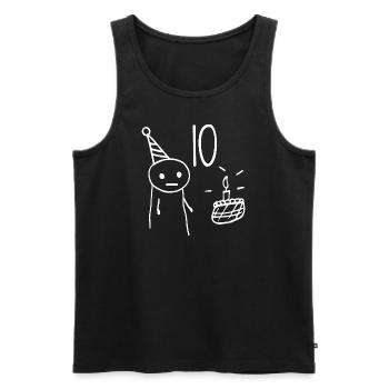 10 Jahre alt - 10. Jubiläum Spaß 10 Jahre alt Geschenk - Männer Premium Bio Tank Top - Schwarz - Vorne - Michal (187cm)