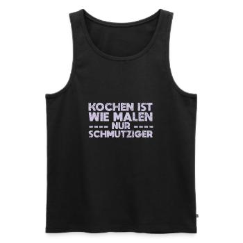 Kochen Ist Wie Malen, Nur Schmutziger - Männer Premium Bio Tank Top - Schwarz - Vorne - AI Model Male 178 light (178cm)
