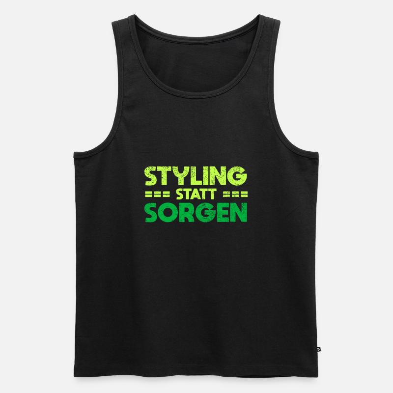 Styling Statt Sorgen - Männer Premium Bio Tank Top - Schwarz
