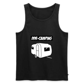 DDR-Camping QEK Junior - Männer Premium Bio Tank Top - Schwarz - Vorne - AI Model Male 178 light (178cm)