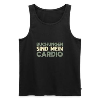 Buchungen Sind Mein Cardio - Männer Premium Bio Tank Top - Schwarz - Vorne - Michal (187cm)